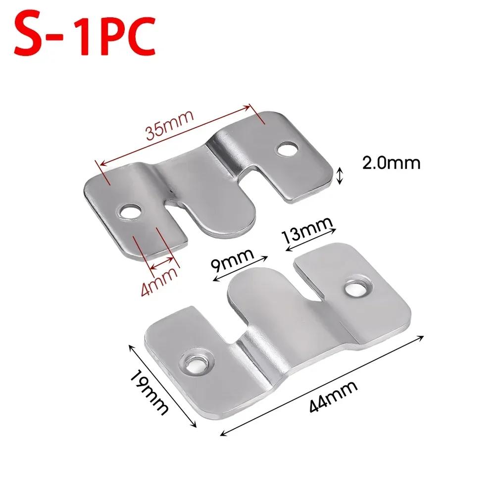 1/3set Stainless Steel Interlock Hanging Buckle Flush Mount Bracket Furniture Connector Wall Picture Frame Display Hanger Hooks