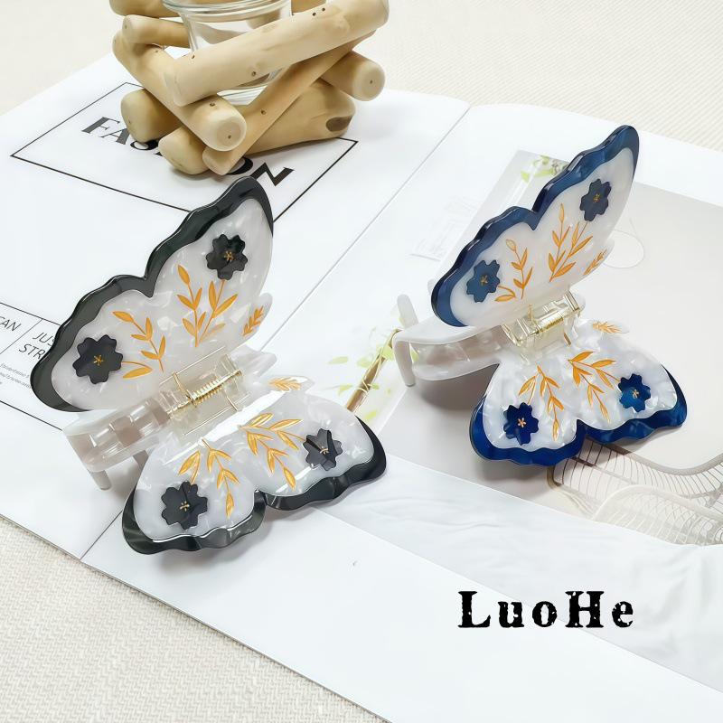 Luohe Luxury Cute Bow Acetate Hair Clip - Three-Dimensional Hair Claw Accessory