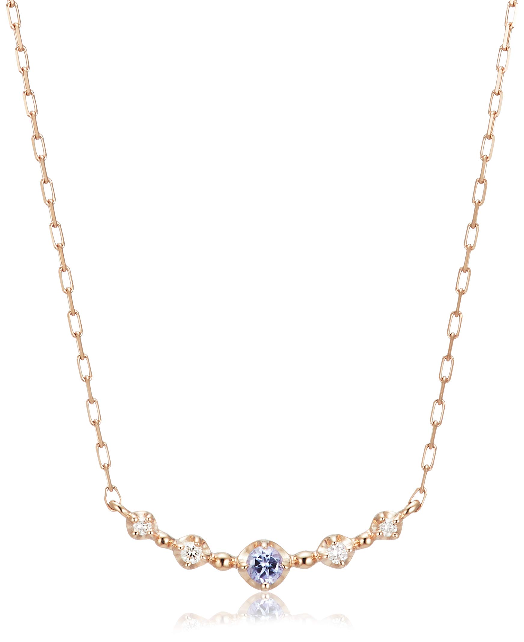 

K10 Pink Gold Necklace [Yondo Sea] 4℃ [December Birthstone] 11174-612-3115-00-00 Women s