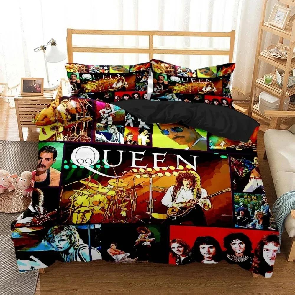 Druk 3D Zespół Queen Pościel Podwójna Pojedyncza Król Poszewka na Kołdrę Kołdra Poszewka na Poduszkę Chłopcy Dziewczynki Dorośli Sypialnia