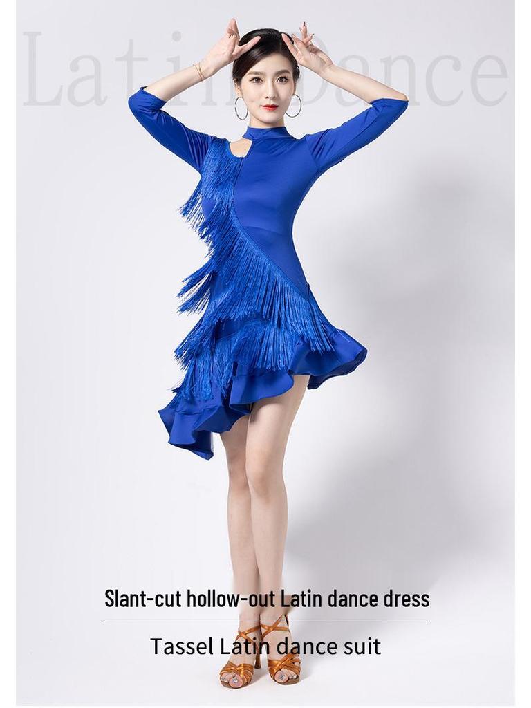 Huayu Dance Latin Summer Fringe Dress - Sexy Performance Outfit for Adults
