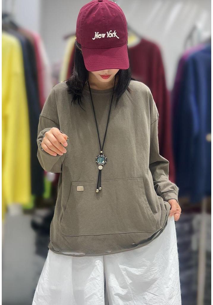 Women's Ripped Design Brushed Washable Sweatshirt with Pockets (Winter 2025)