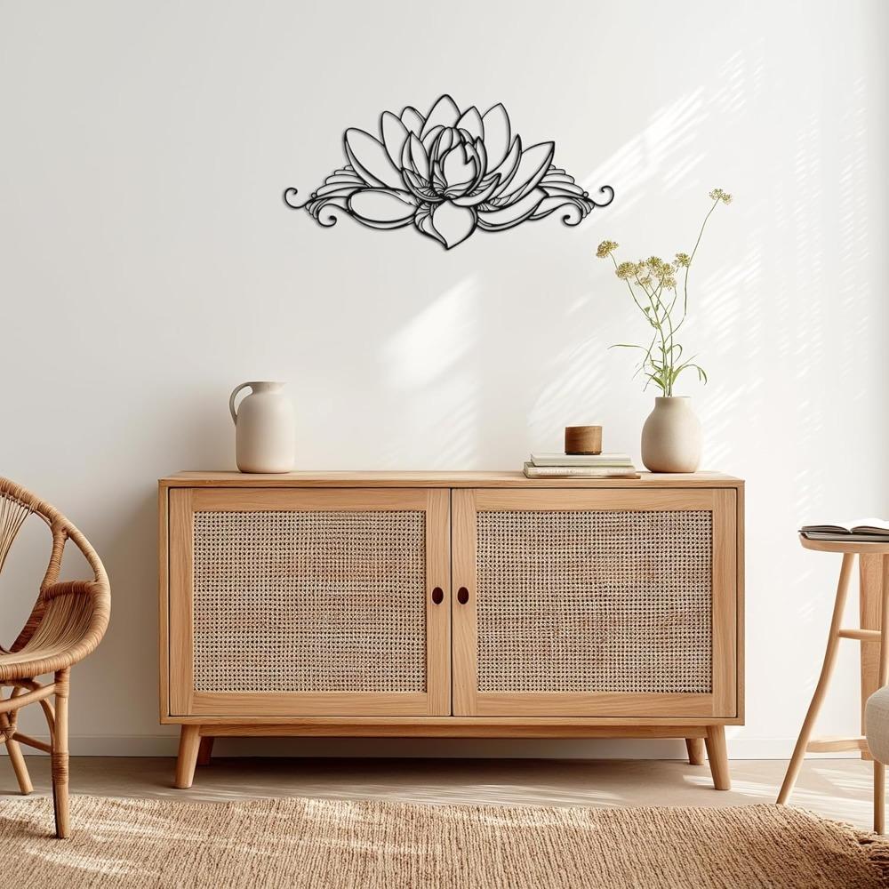 Metal Lotus Wall Art Mandala Home Decor Spiritual Flower Sculpture Yoga Meditation Gift