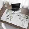 Decorative Desk Mat with Watercolor Graphics Leaf Composition 120X60 Cm
