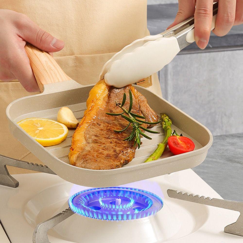 Heat-Resistant Handle Omelette Pan Striped Pattern Egg Frying Pan Egg Griddle Pan  Induction Cooker
