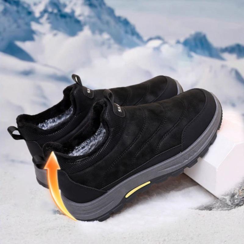 Men's Large Size Soft Sole Winter Warm Non-slip Fur One Snow Boots Padded Otter Fur Lined Ankle Boots Non-slip Outdoor Sports Cotton Boots