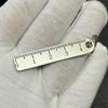 5pcs Stainless Steel Mini Ruler with Keychain, Portable Measuring Tool, White, for Office and School Supplies