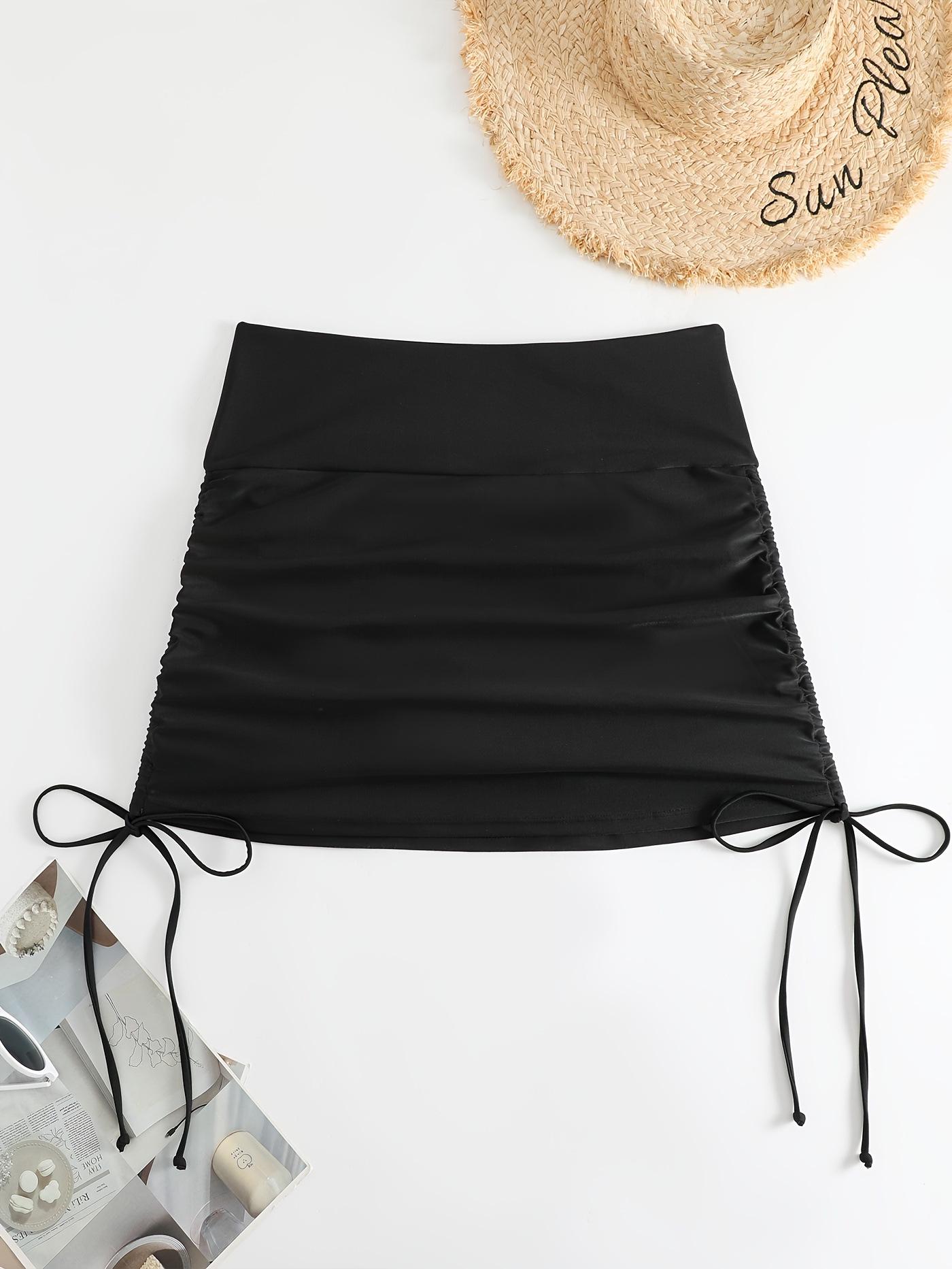 

2026 Trendy Plus Size Solid Bikini with Beach Skirt - Perfect for Vacation 0XL
