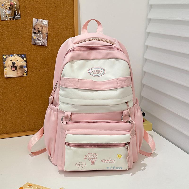 Schoolbag Korean version sweet schoolbag girls junior high school simple versatile large capacity backpack high school female college backpack