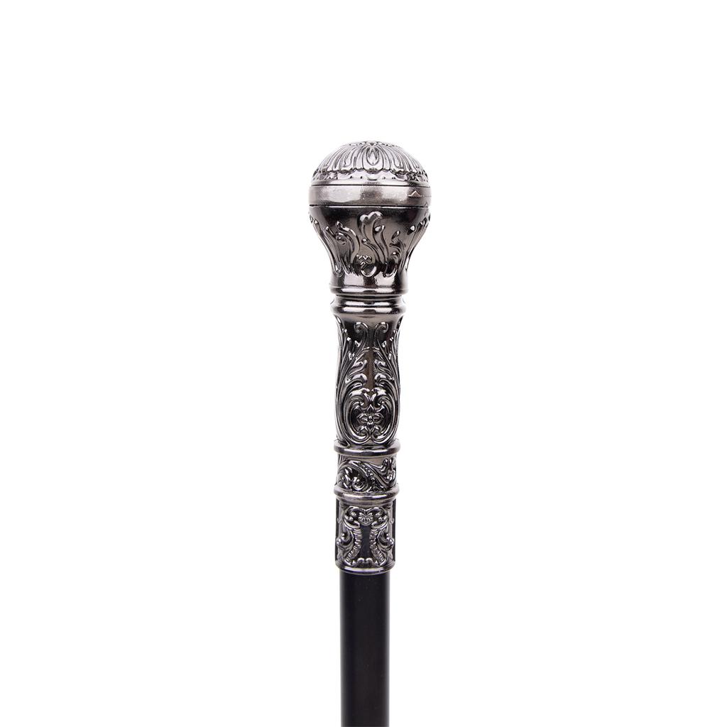 Silberner luxuriöser runder Griff, modischer Gehstock für Party, dekorativer Gehstock, eleganter Gehstock mit Crosier-Knopf, 93 cm