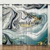 Curtains Nordic Style Marble Texture Bedroom Curtains Digital Printing Blackout Curtains No Punching