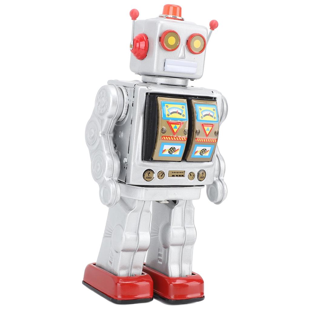 Metal Tin Robot Toy Retro Electric Rotating Figures Model Adult Collection Kids Gift