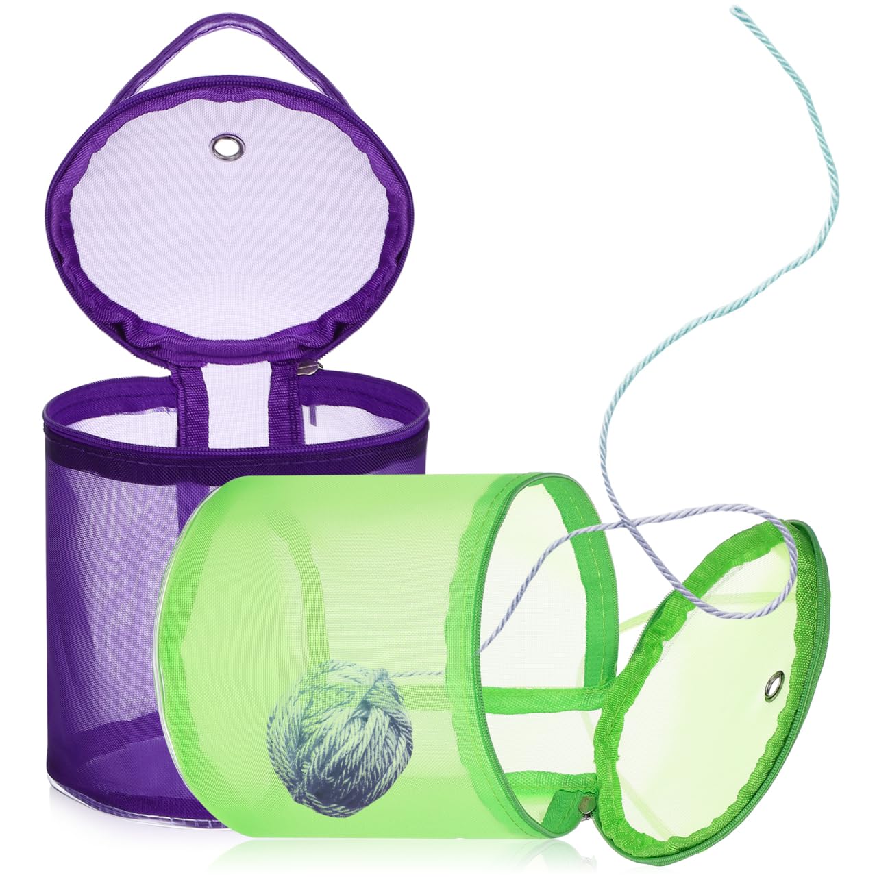 

Lurrose Yarn Storage DIY Nylon Set of Ideal for Knitting Convenient Storage Bags, Mesh, 2, Beginners, (Purple + Green)