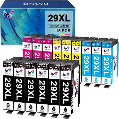 Compatible Ink Cartridge - 1001 PILES BATTERIES - Epson 29XL - Pack of 15 - Multi-colors - Inkjet