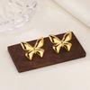 Bow Flower Stainless Steel Earring for Women Mama 18K Gold-plated Stud Earring Wedding Jewelry Accessories Valentine's Day Gifts