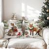 Christmas Winter Home Decoration Pillowcase Rabbit Animal Pillow Cover Suitable for Room Sofa Cushion Cover Friend Gift