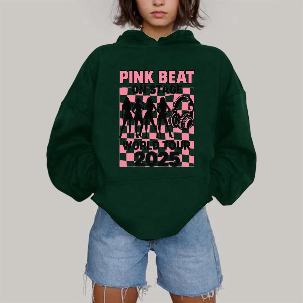 Damen Modisches Lässiges Kapuzen-Langarm-Sweatshirt mit Aufdruck