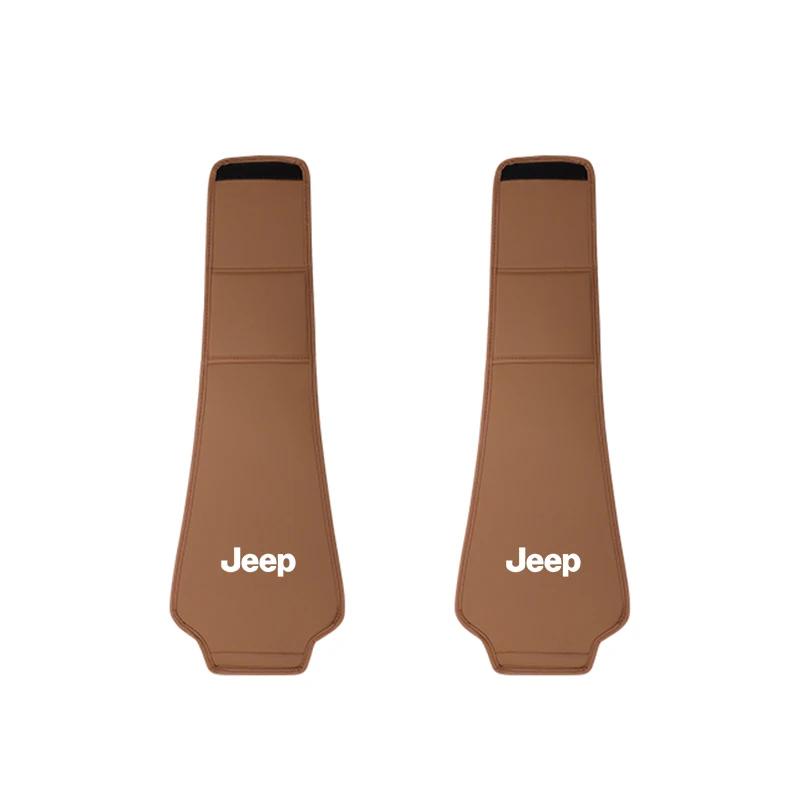 

For Jeep 2Pcs Quality Leather Car Seat Headrest Covering Accessories For Jeep Grand Cherokee Wrangler JK Gladiator Compass Re