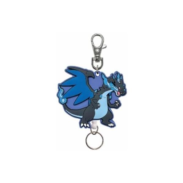 Pokemon Rubber Reel Keychain Mega Charizard X New