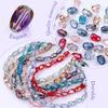 10 Colors 6x8mm Faceted Glass Beads Loose Craft Spacer Beads for DIY Jewelry Bracelet Necklace Earring Keychain Making Crafts