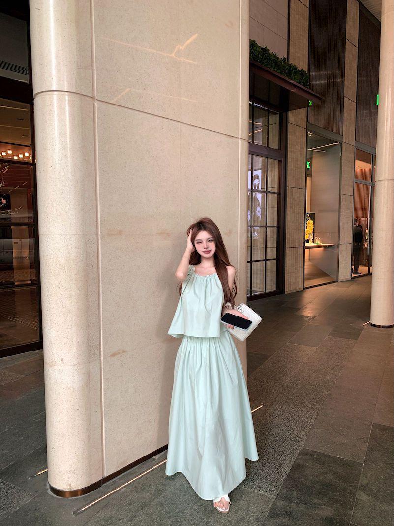Summer Vacation Two-Piece Set: Women s Long Skirt & Camisole S