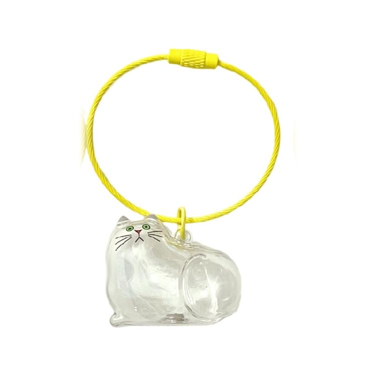 Textured Feline Hair Organiser Case Pendant Keychain Novelty Memorial Gift Box Accessory For Practical Gift Giving