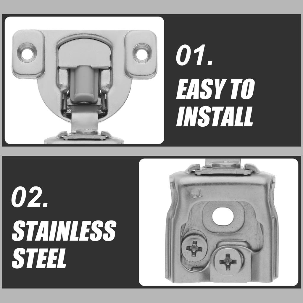 1Set American Style Cabinet Hinge Stainless Steel Kitchen Full Overlay Soft Close Buffering Concealed Door Hinge Replacement