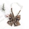 Checkered Retro Brown Striped Tie And Bow For Casual School Outfits Gifts And