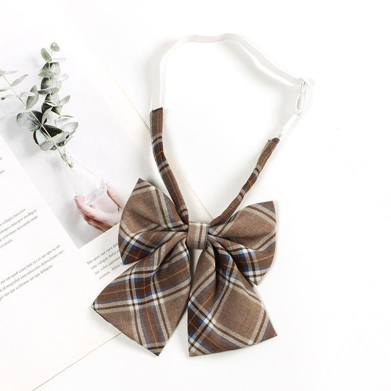 Checkered Retro Brown Striped Tie And Bow For Casual School Outfits Gifts And