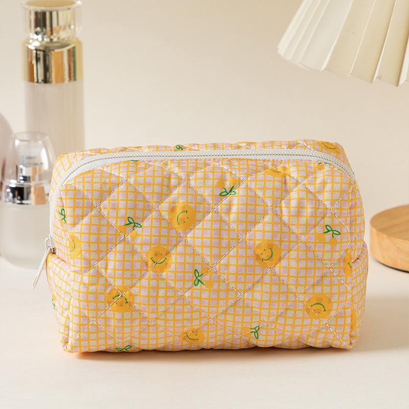 Floral Print Makeup Bag For Women Portable Simple Large Capacity Soft Storage Bag For Travel