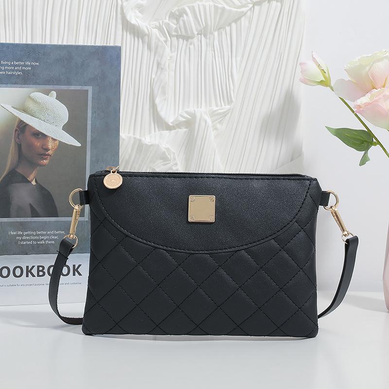 TianJinGeErLiShangMaoYouXianGongSi Tas Nieuwe Dames Tas Schoudertas Damesmode Veelzijdig Geborduurde Messenger Bag zwart