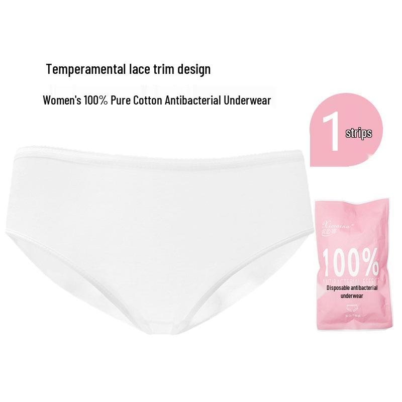 

Women s 100% Pure Cotton Disposable Panties - Travel-Friendly, Sterilized & Individually Packaged. M (Weight 40-45 kg)