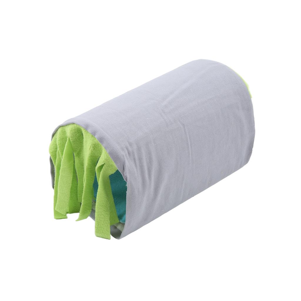 Small Animal Tassel Tunnel Nest Safe Detachable Hideout Tube House for Hamster Guinea Pig Rabbit(Gray Green )