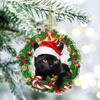 2025 Nuovo ciondolo per auto con ghirlanda piatta in acrilico 2D, decorazione natalizia per cani, albero di Natale, decorazione per la casa