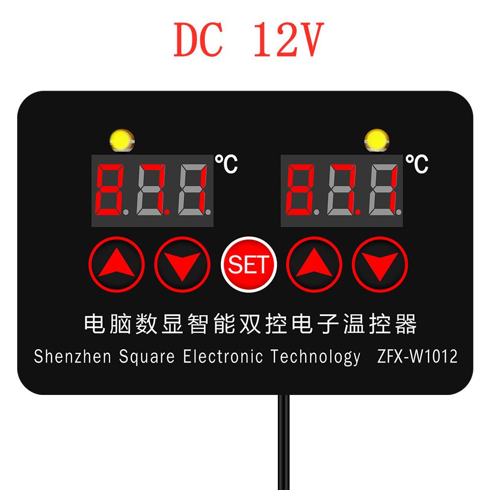 ZFX-W1012 Digital Thermostat Incubator Temperature Controller DC12V 24V AC 220V Thermoregulator Two Relay Output