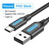 Cavo Vention USB Tipo C per Samsung Poco S21 Ricarica Rapida 3A Caricabatterie USB C Cavo Dati per Redmi 8 Cavo Tipo-C