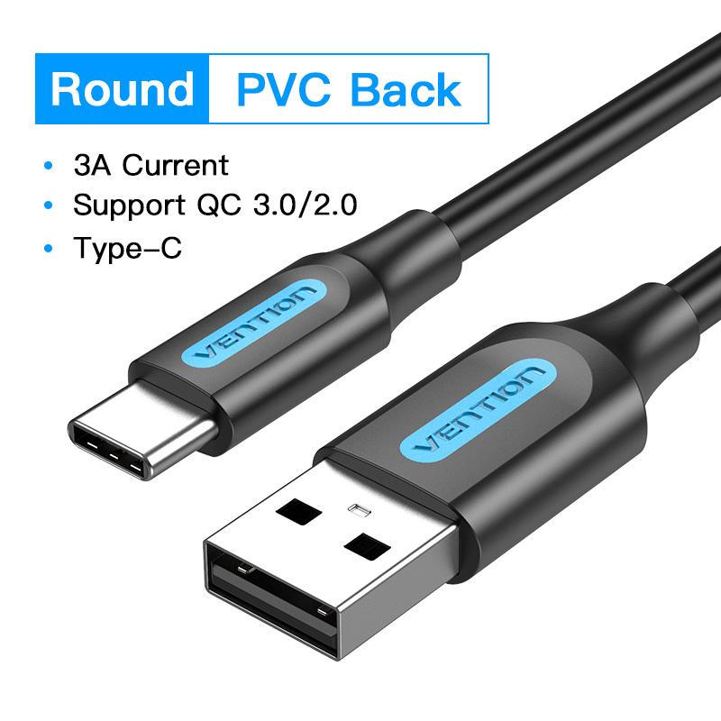 Cavo Vention USB Tipo C per Samsung Poco S21 Ricarica Rapida 3A Caricabatterie USB C Cavo Dati per Redmi 8 Cavo Tipo-C