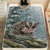 1PC Snow animals Print FlAannel Blanket, High quality Comfortable for All Seasons, Home Decor, Warmth and Comfort