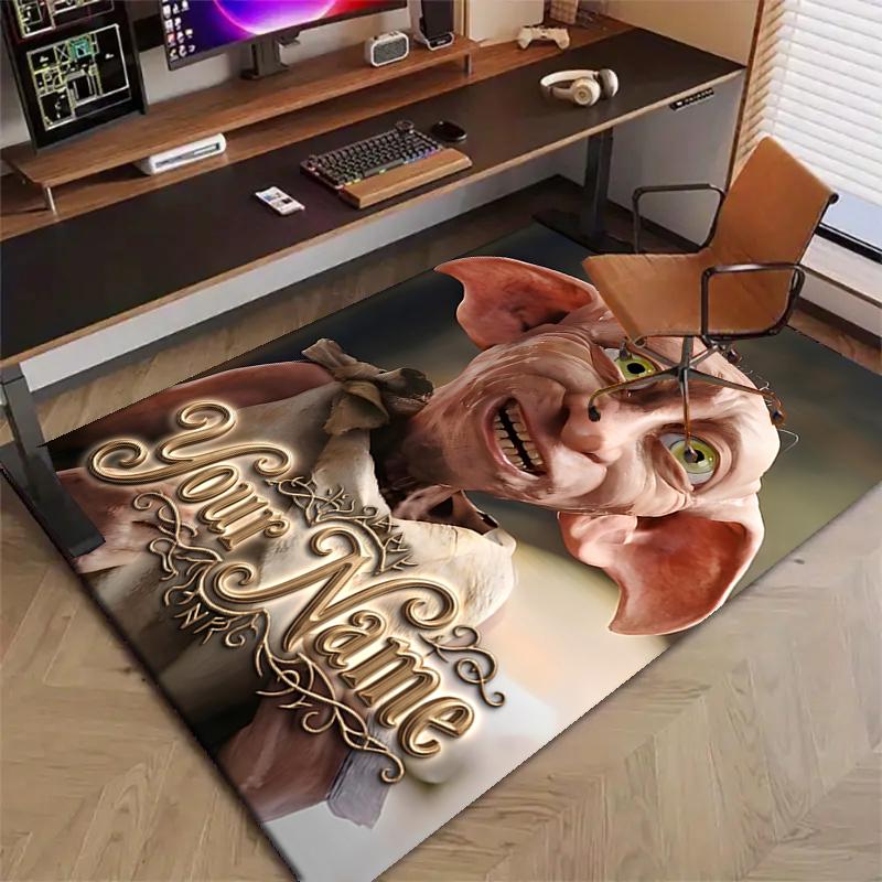 Hogwarts Design Area Rug Personalized Name- Non-Slip, Soft & Cozy Floor Mat for Living Room, Office - Indoor/Outdoor Carpet
