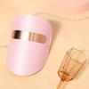 LED Face Mask Light Therapy 3 Color Settings Aging Red Light Skin Rejuvenation Wrinkle Reduction  Soft Lightweight  Portable Plug-In Model