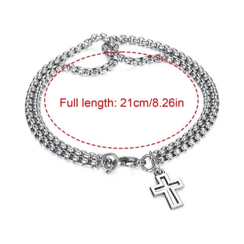 Minimalistisches Stahlkreuz-Armband für Herren Anlaufgeschützter Schmuck Komfortabler Fit Zubehör