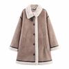 Autumn and winter new imitation fur fashion street long double-sided breasted coat in Europe and America