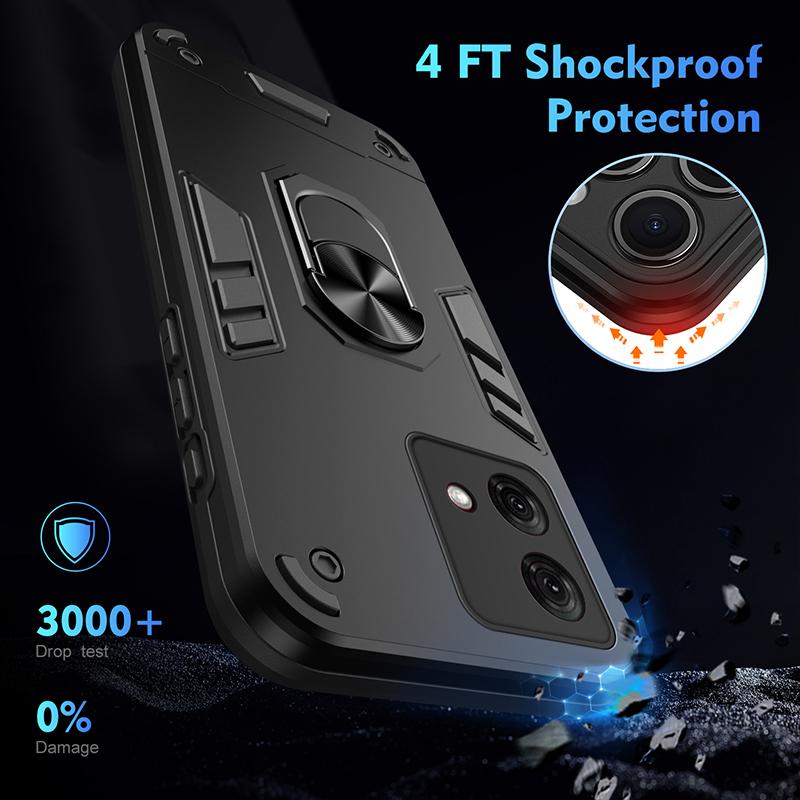 Shockproof Hard Armor Cover Case For Motorola Moto G82 G84 G85 Moto G84 Moto G85 Car Magnetic Ring Holder Cover