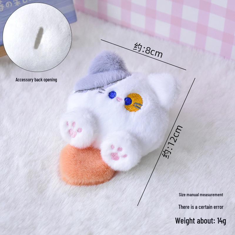 Cute Kitten Plush Brooch - DIY Squeaky Cartoon Pendant Ornament