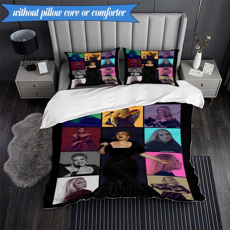 A-dele's Pop Music 3pcs K-pop Music Group Bedding set,Ideal for Bedroom, Dormitory,Including Duvet Cover And 2pcs Pillowcases,Fan Gifts