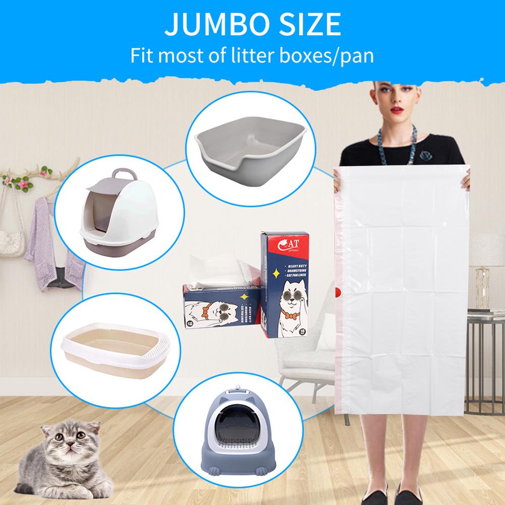 "Cat Litter Box Garbage Bag with Tie Closure"