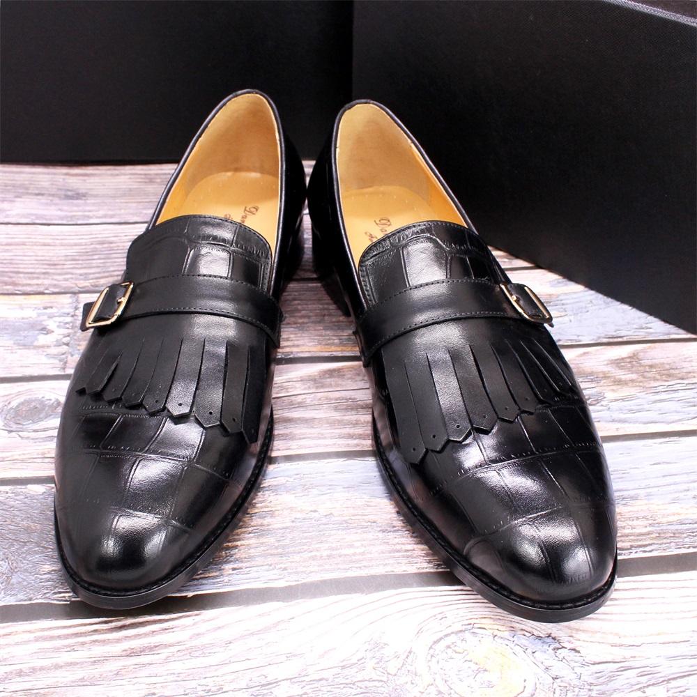 Classic Men Shoes High quality Pure Cowhide Leather Casual Formal Office Suit Match Footwear Metal Buckle Loafers for Gentlemen