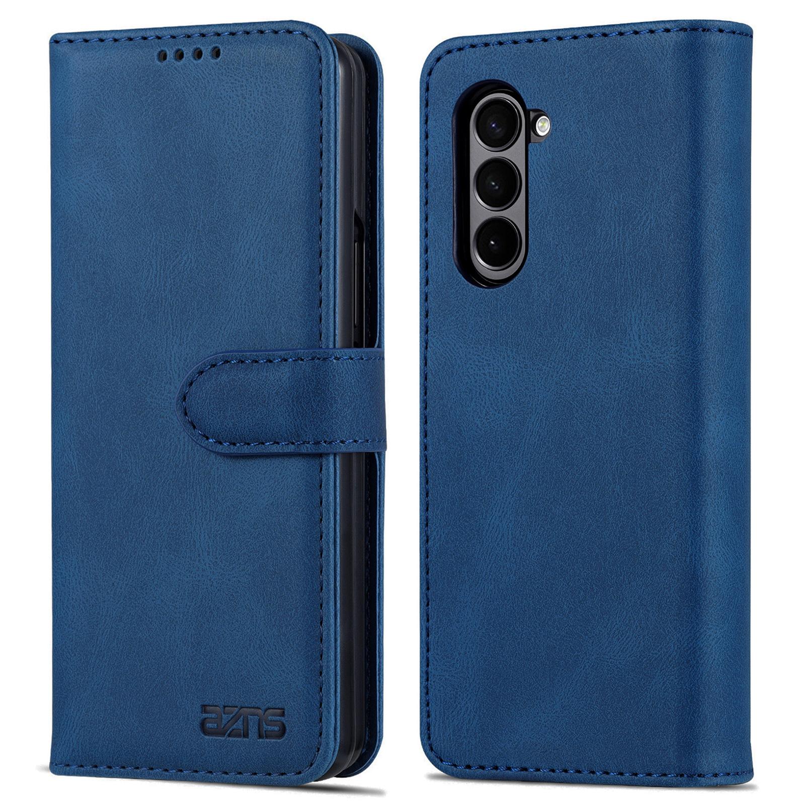 

For Samsung Galaxy Z Fold6 5G Case Leather Phone Cover with Wallet Stand Blue