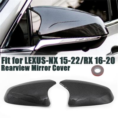 Carbon Fiber Look Side Mirror Cover For Lexus NX RX NX250 RX350 RZ300e 2015-2024