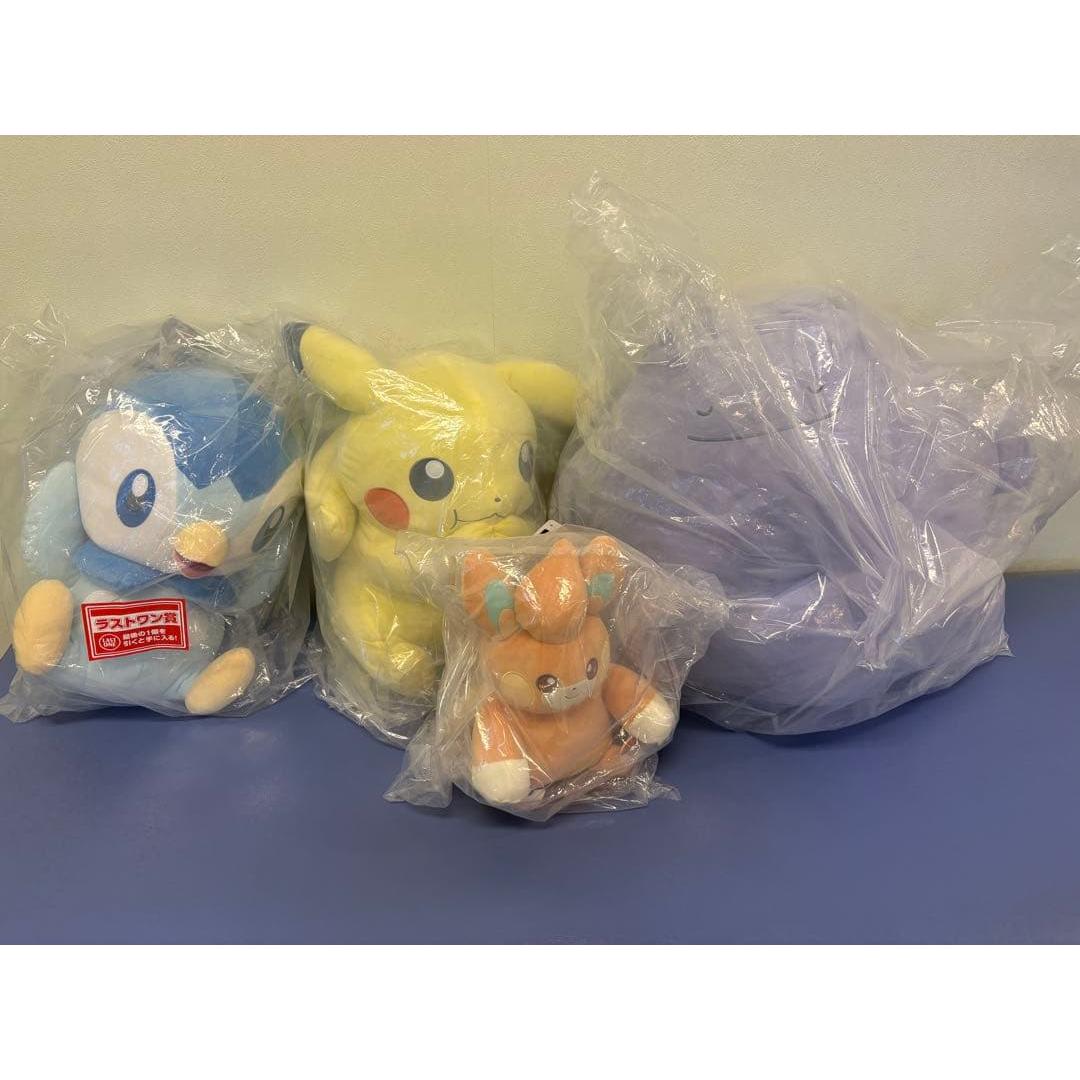 [New and unopened] Pokemon Ichiban Kuji Top Prize/Last One Prize Stuffed Toy 4-piece Set
